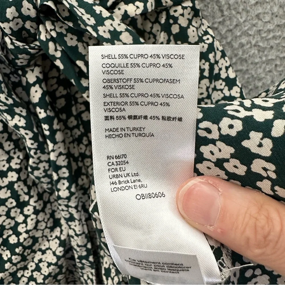 NWT Free People Kinsley Wrap Dress Pine Needle Combo Floral Green Mini Women's 6